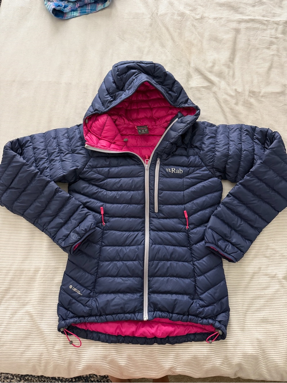 Rab Women's Navy & Pink Insulated Hooded Ski Jacket
